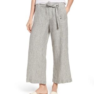 Caslon (Nordstrom) wide-leg crop linen pants